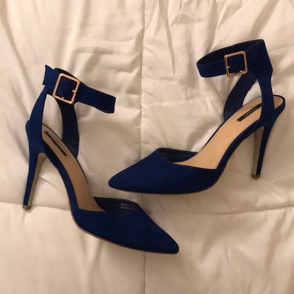 Forever 21 Shoes - Cobalt Blue Ankle Strap Heels